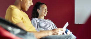 University students relaxing